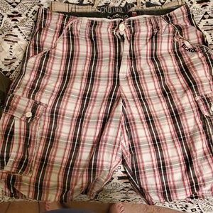 These are a pair of ecko unlimited linen shorts